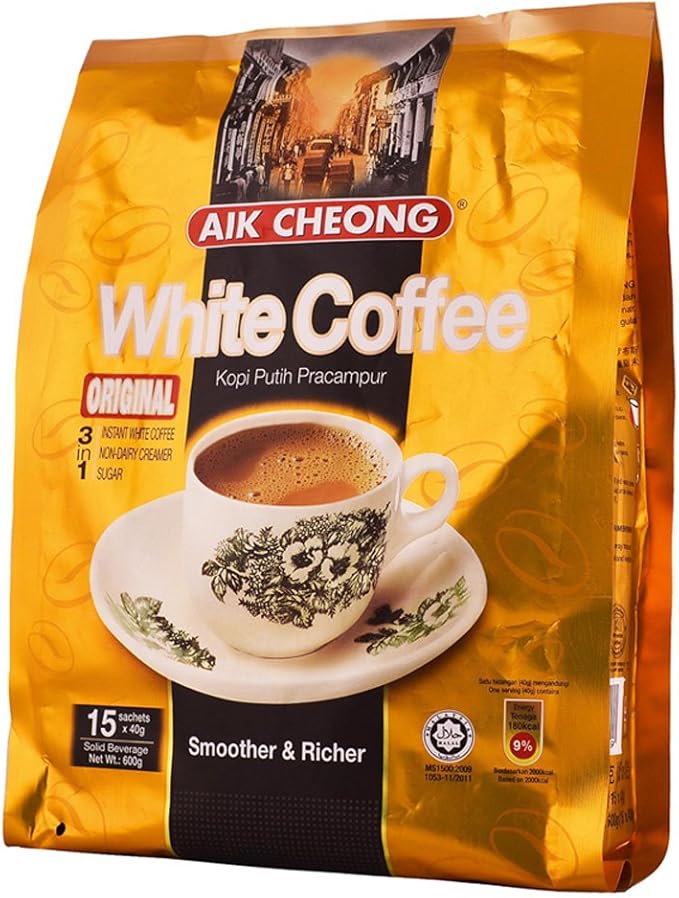 aik cheong 益昌3合1白咖啡(40g*15包)600g(马来西亚进口)